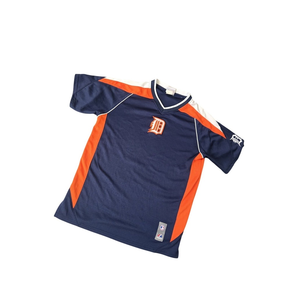 Majestic Detroit Tigers MLB Jersey Navy Orange White Officially Licensed Kids XL
